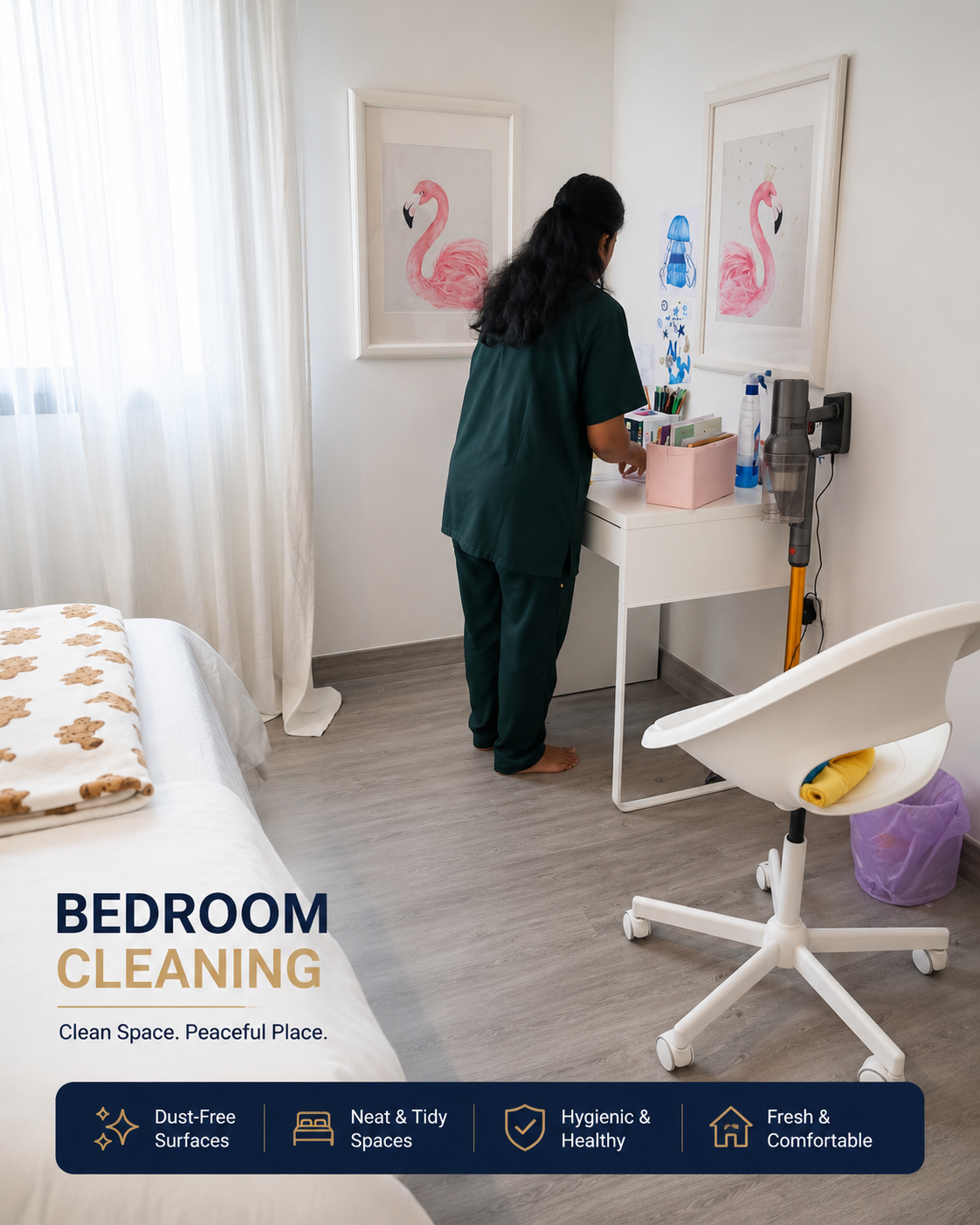 Professional bedroom cleaning in Jeddah